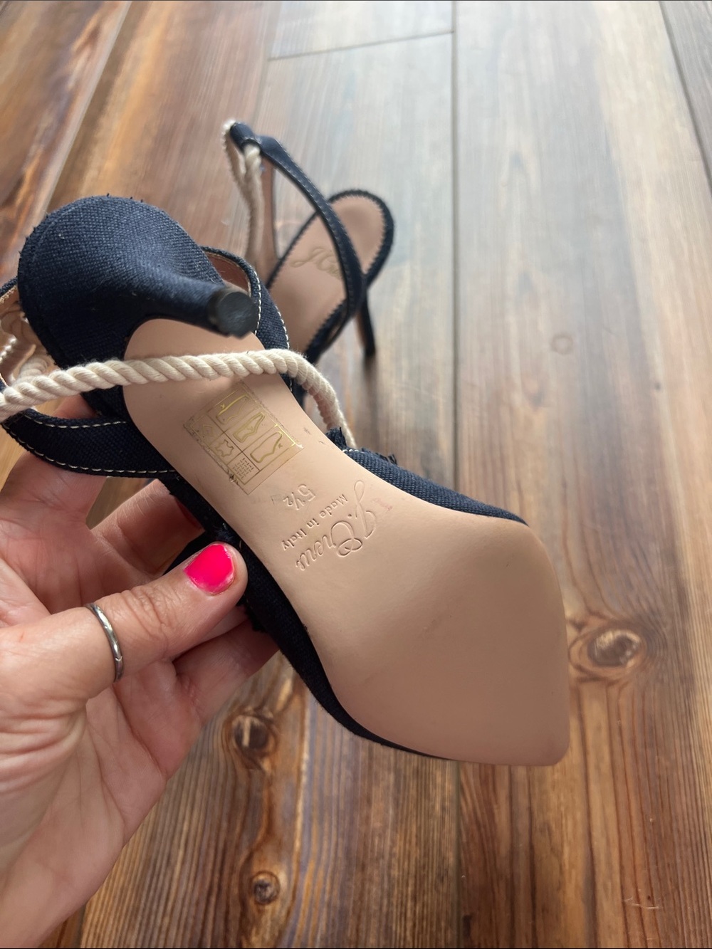 J Crew Elsie Canvas Pumps With Rope Tie Size 5.5 - Picture 4 of 6